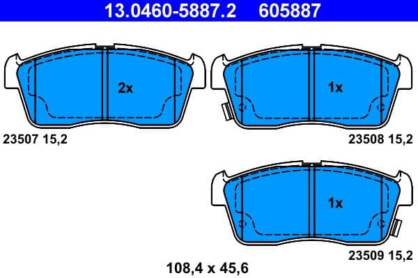 Brake Pad Set, disc brake 13.0460-5887.2 - image 3