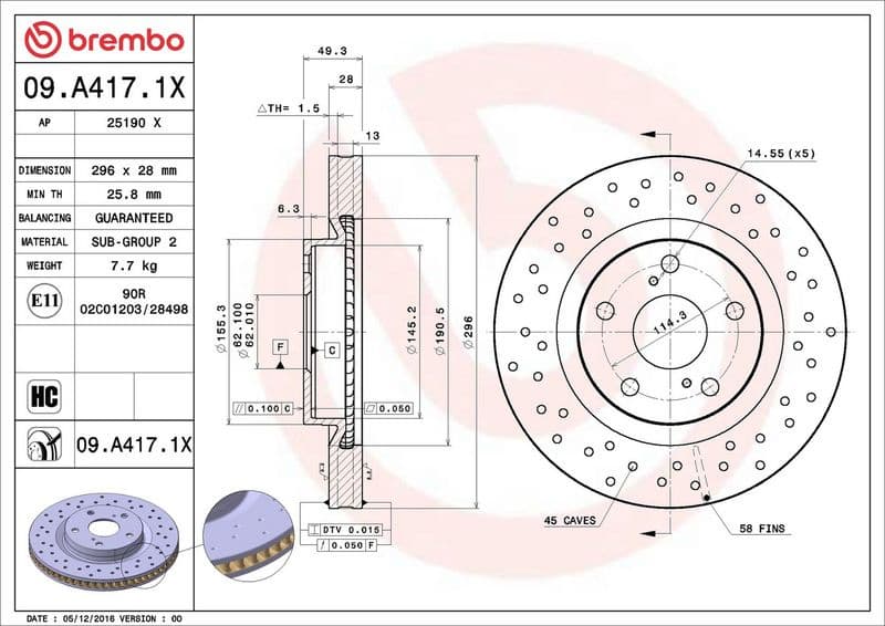 Brake Disc XTRA LINE - Xtra 09.A417.1X - image 3