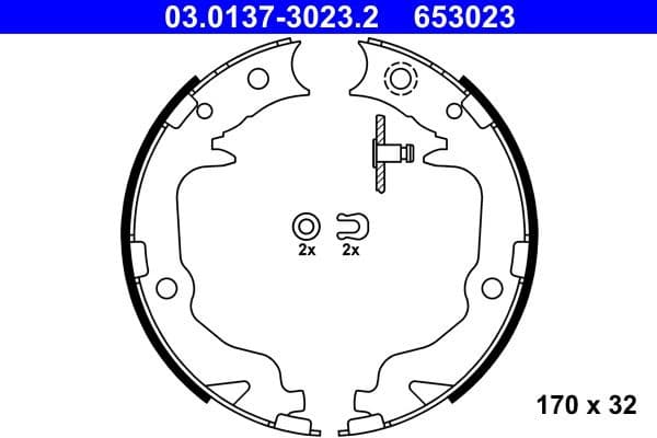 Brake Shoe Set, parking brake 03.0137-3023.2 - image 3