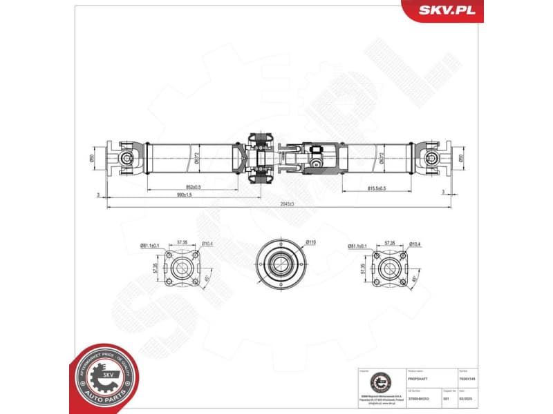 Drive Shaft 76SKV149 - image 2