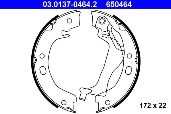 Brake Shoe Set, parking brake 03.0137-0464.2 - image 2