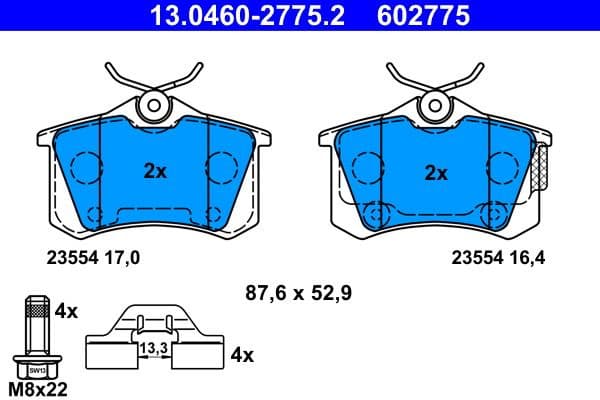 Brake Pad Set, disc brake 13.0460-2775.2 - image 2