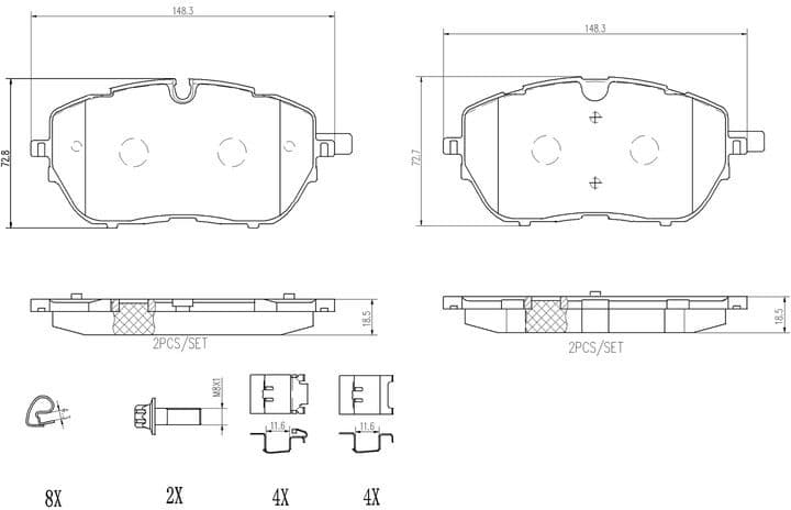 Brake Pad Set, disc brake PRIME LINE P61128 - image 3