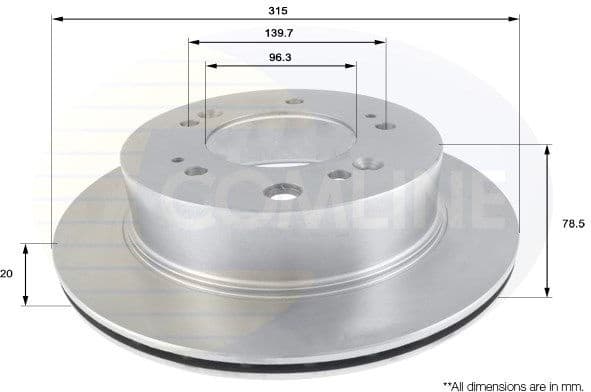 Brake disc, 1pcs REAR ADC2404V