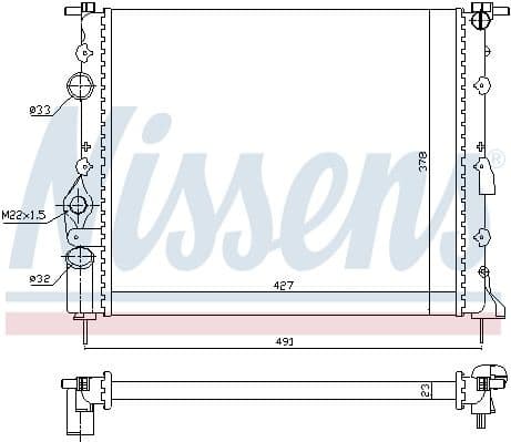 Radiator, engine cooling 639371