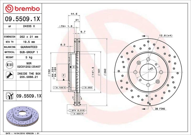 Brake Disc XTRA LINE - Xtra 09.5509.1X - image 3