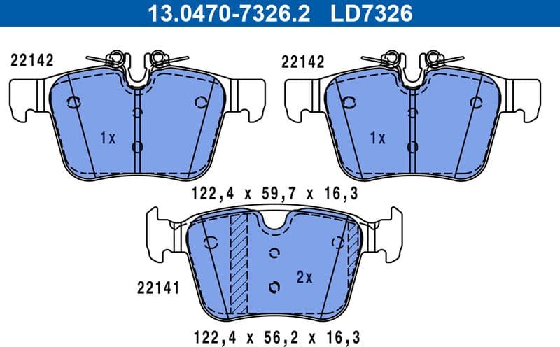 Brake Pad Set, disc brake ATE Ceramic 13047073262 - image 2