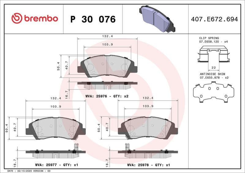 Brake Pad Set, disc brake PRIME LINE P30076 - image 3