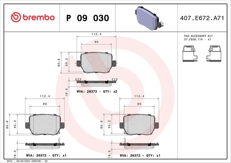 Brake Pad Set, disc brake PRIME LINE P09030 - image 2