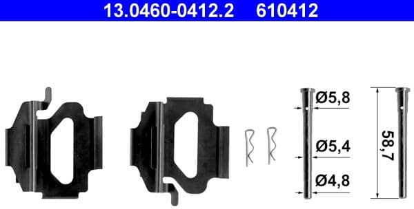 Accessory Kit, disc brake pad 13.0460-0412.2 - image 2