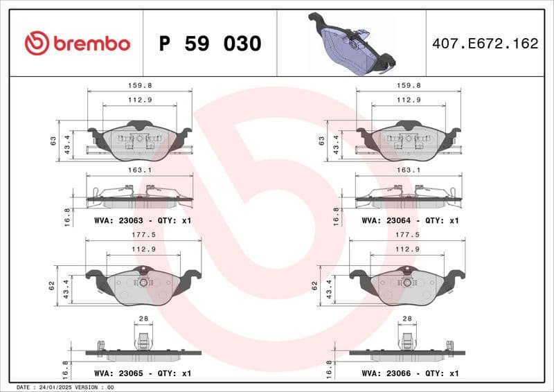Brake Pad Set, disc brake PRIME LINE P59030 - image 3