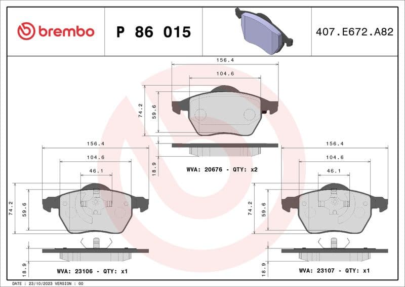 Brake Pad Set, disc brake PRIME LINE P86015 - image 3