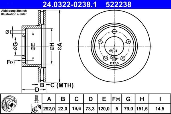 Brake Disc PowerDisc 24.0322-0238.1 - image 2