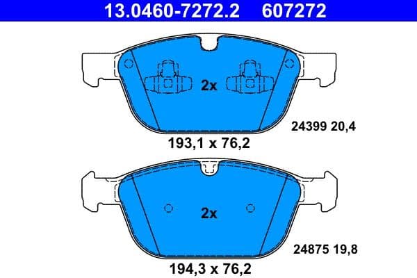 Brake Pad Set, disc brake 13.0460-7272.2 - image 2