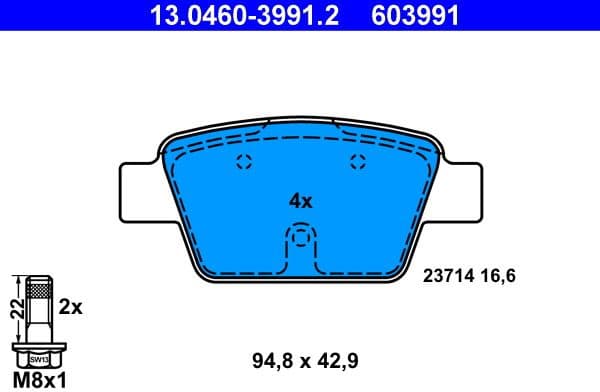 Brake Pad Set, disc brake 13.0460-3991.2 - image 2