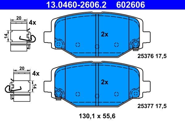Brake Pad Set, disc brake 13.0460-2606.2 - image 2