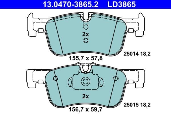 Brake Pad Set, disc brake ATE Ceramic 13.0470-3865.2 - image 2