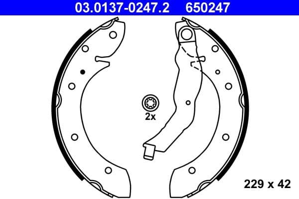 Brake Shoe Set 03.0137-0247.2 - image 2
