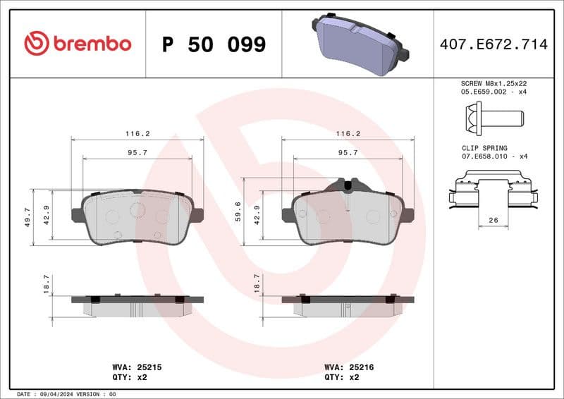 Brake pads rear, Top Quality P50099 - image 3