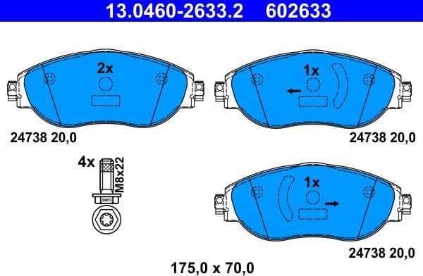 Brake Pad Set, disc brake 13046026332 - image 2