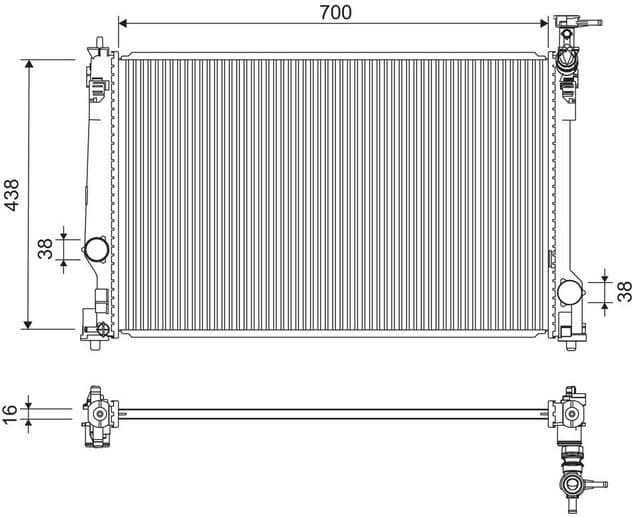 Radiator, engine cooling 701297