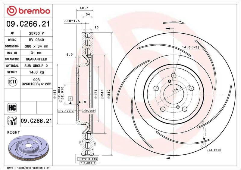 Brake Disc PRIME LINE - UV Coated 09.C266.21 - image 3
