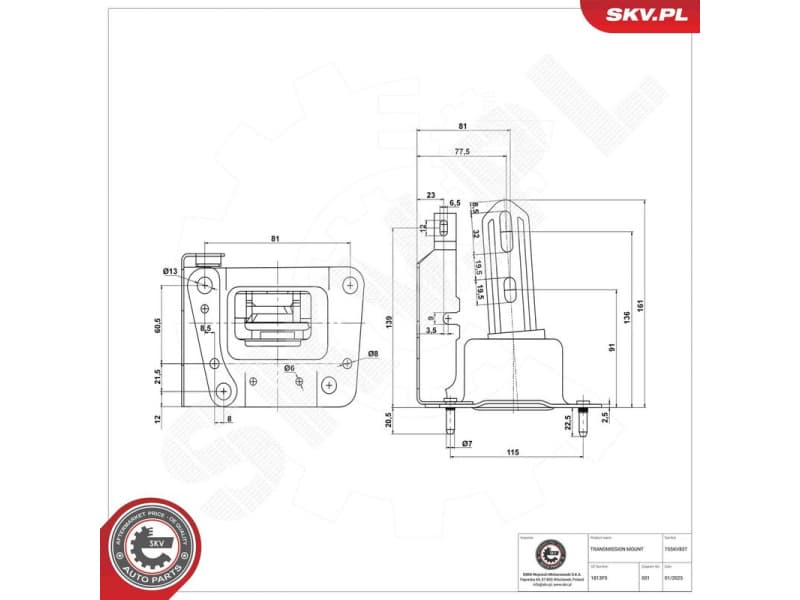 Mounting, automatic transmission 75SKV837 - image 6