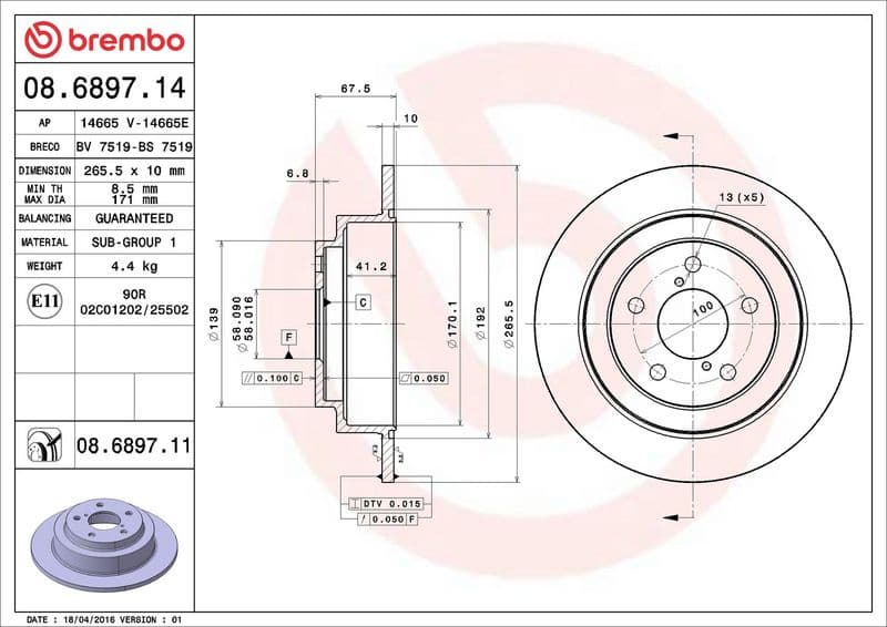 Brake Disc PRIME LINE - UV Coated 08.6897.11 - image 3