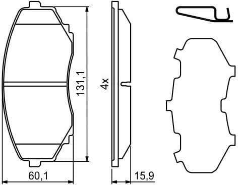 Brake Pad Set, disc brake 0986494855