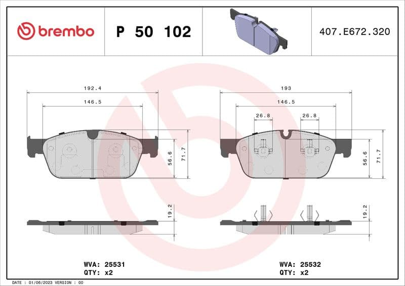 Brake Pad Set, disc brake PRIME LINE P50102 - image 3