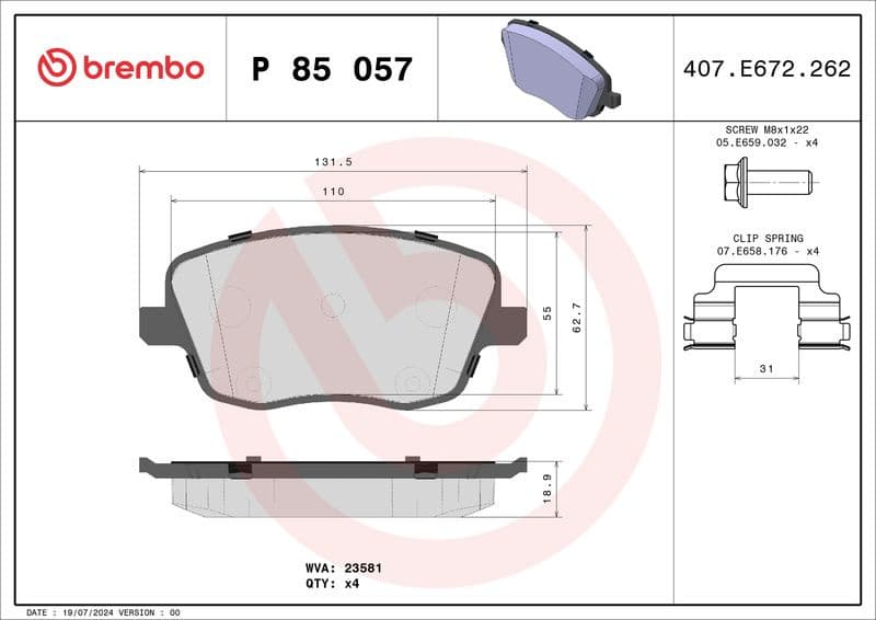 Brake Pad Set, disc brake XTRA LINE P85057X - image 3