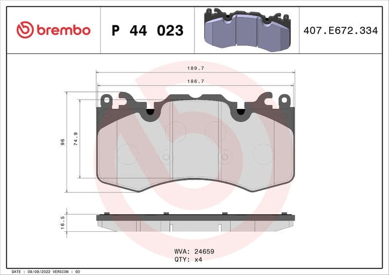 Brake Pad Set, disc brake PRIME LINE P44023 - image 3