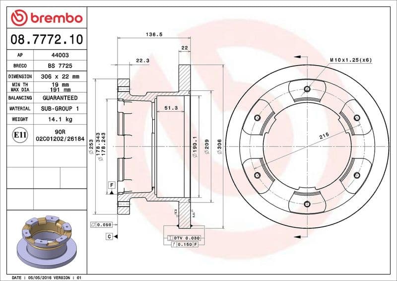 Brake Disc PRIME LINE 08.7772.10 - image 3