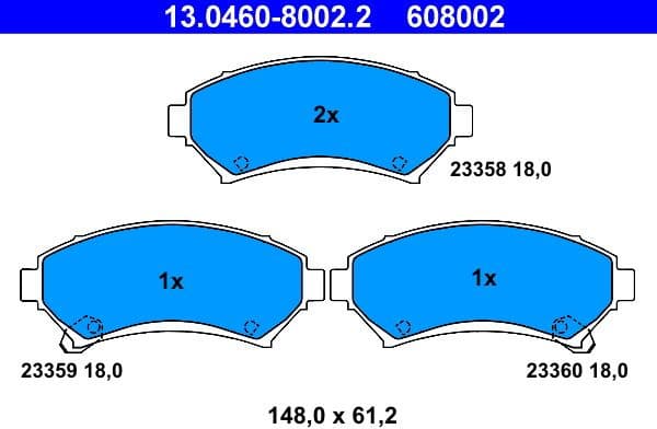 Brake Pad Set, disc brake 13.0460-8002.2 - image 2