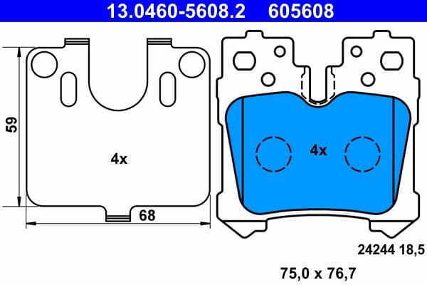Brake Pad Set, disc brake 13.0460-5608.2 - image 2