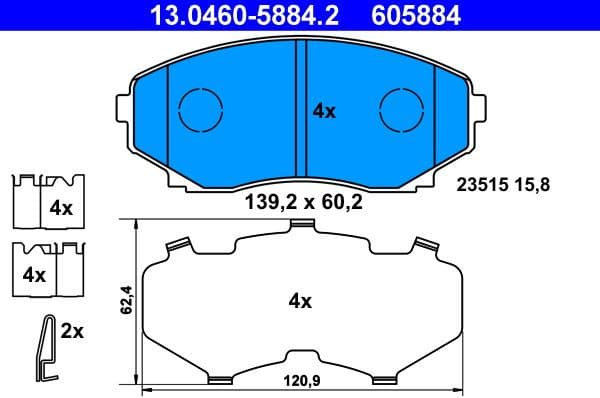 Brake Pad Set, disc brake 13.0460-5884.2 - image 2