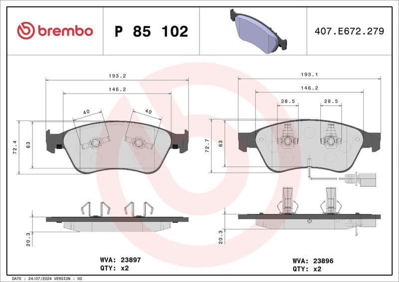 Brake Pad Set, disc brake PRIME LINE P 85 102 - image 3