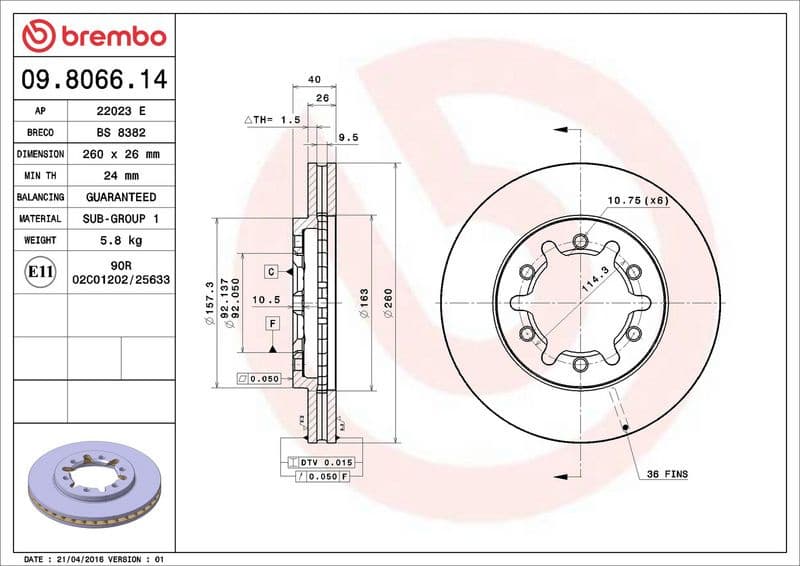 Brake Disc PRIME LINE 09.8066.14 - image 3