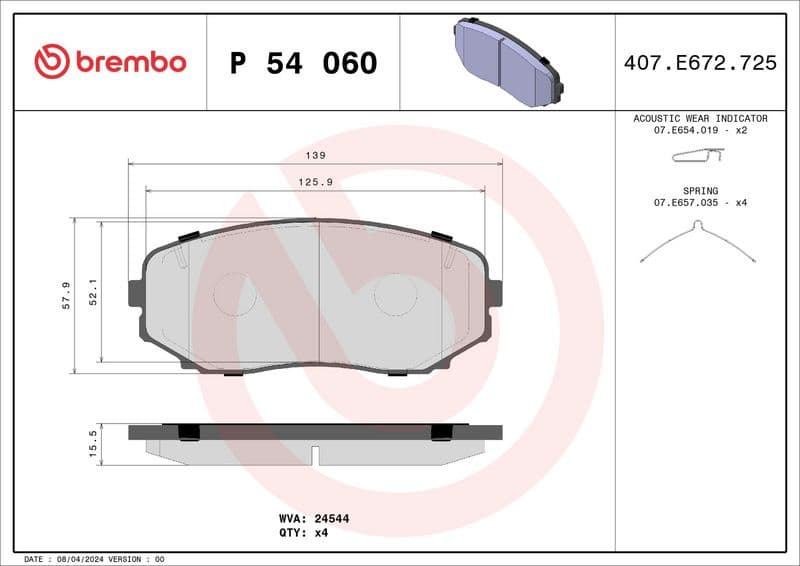 Brake Pad Set, disc brake PRIME LINE P54060 - image 2
