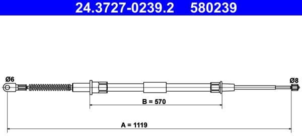 Cable Pull, parking brake 24.3727-0239.2 - image 2