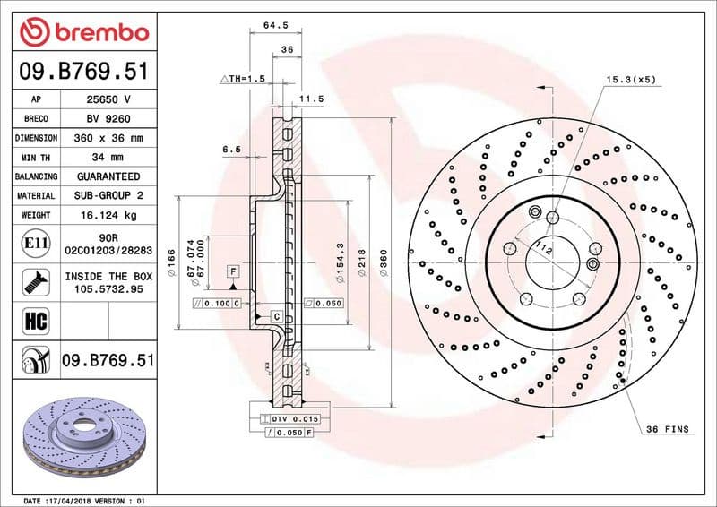 Brake Disc PRIME LINE - UV Coated 09.B769.51 - image 2