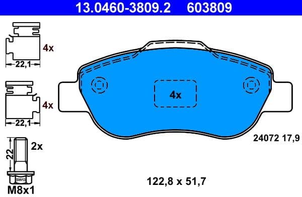 Brake Pad Set, disc brake 13.0460-3809.2 - image 2
