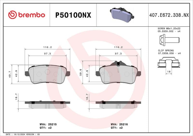 Brake Pad Set, disc brake XTRA LINE - Ceramic P50100NX