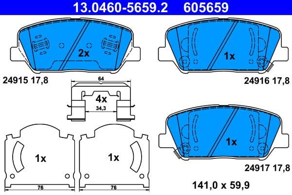 Brake Pad Set, disc brake 13.0460-5659.2 - image 2