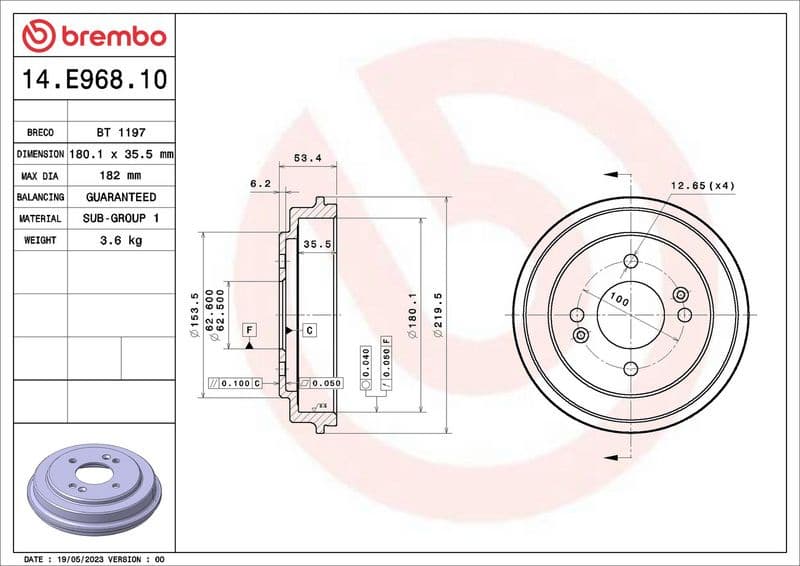 Brake Drum ESSENTIAL LINE 14.E968.10