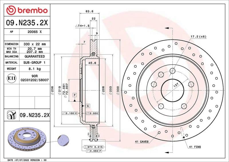 Brake Disc XTRA LINE - Xtra 09.N235.2X - image 2