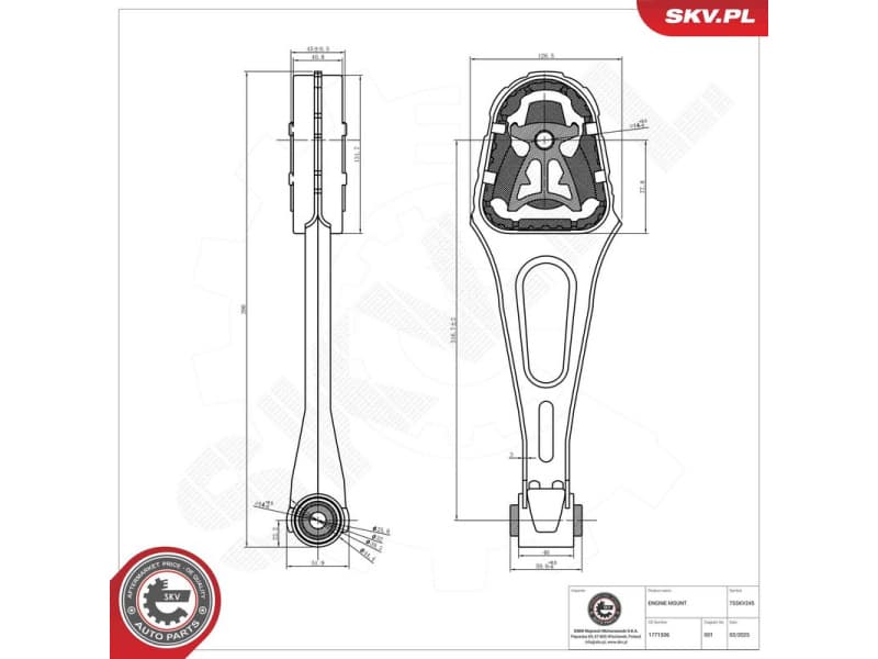 Mounting, engine 75SKV245
