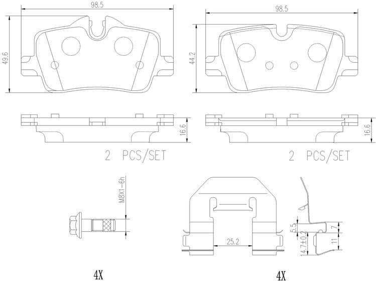 Brake Pad Set, disc brake XTRA LINE - Ceramic P 06 113NX