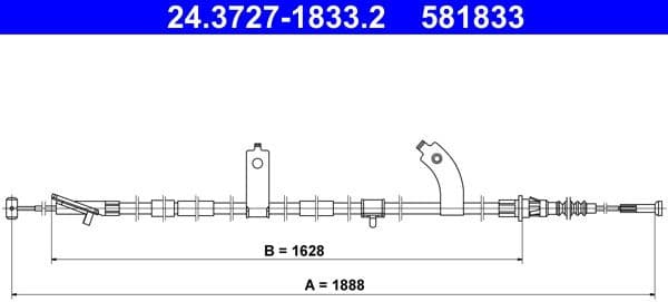 Cable Pull, parking brake 24.3727-1833.2