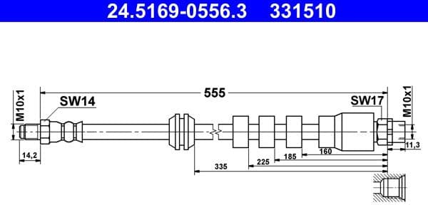 Brake Hose 24.5169-0556.3 - image 2